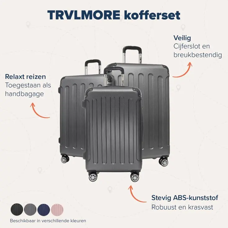TRVLMORE Kofferset - 3 Delig - 38L