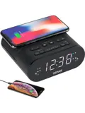 Wekker FM Klokradio met Draadloze Telefoon Oplader