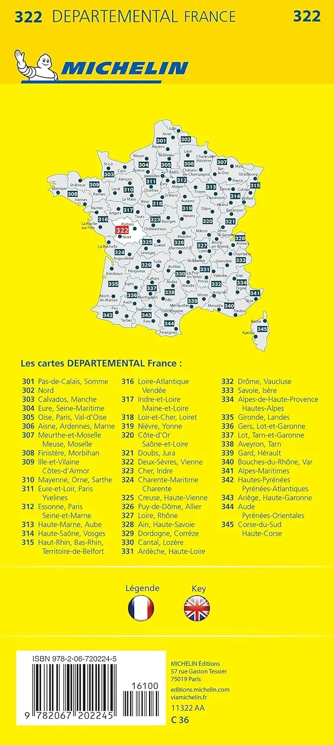 Wegenkaart Local 322 Deux-Sevres Vienne