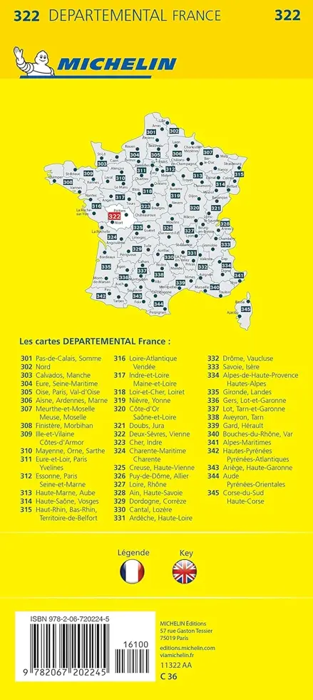 Wegenkaart Local 322 Deux-Sevres Vienne
