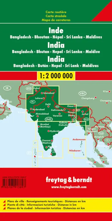 Wegenkaart India - Nepal