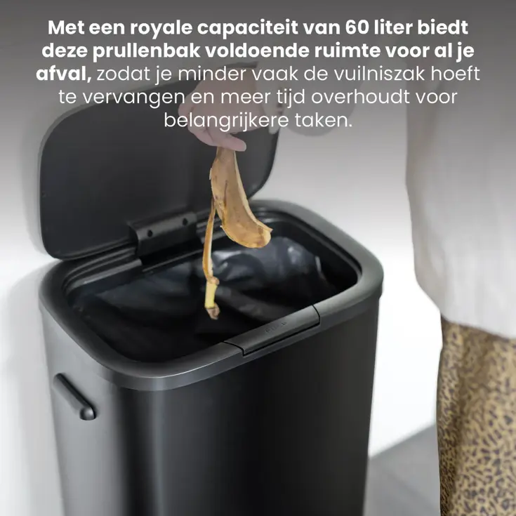 Prullenbak met Drukdeksel - 55 Liter