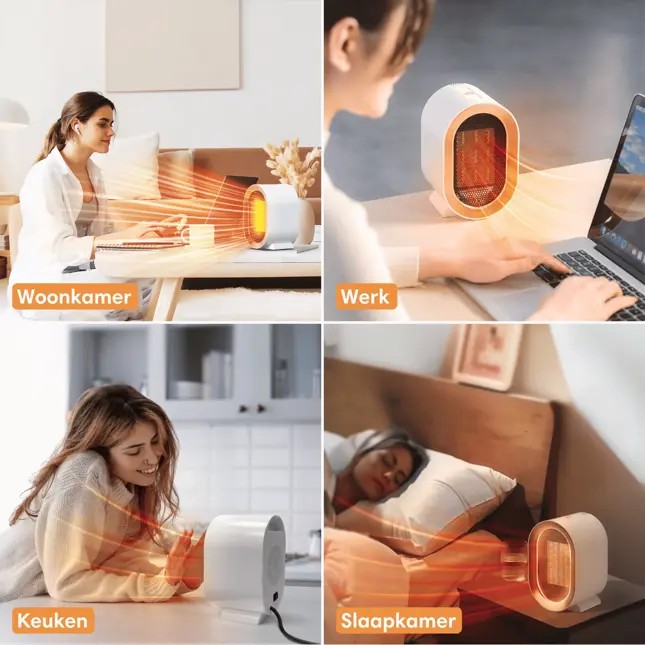 Elektrische Kachel Wit - 1200W - Ventilatorkachel