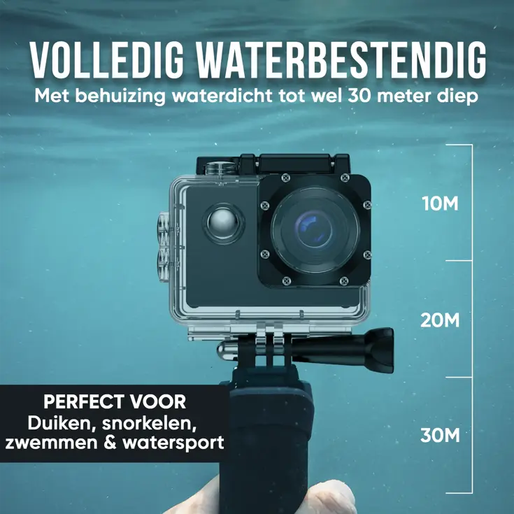 Actiecamera 4K 16MP - Waterdicht - Met WiFi