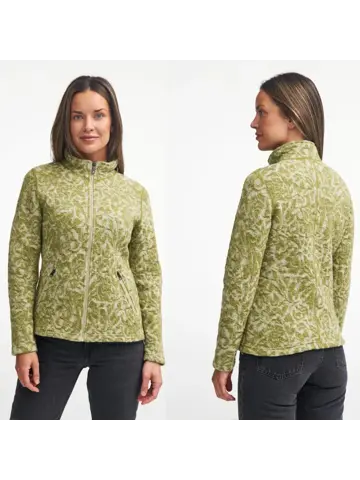 Dames wollen full-zip vest Tuva Jaquard