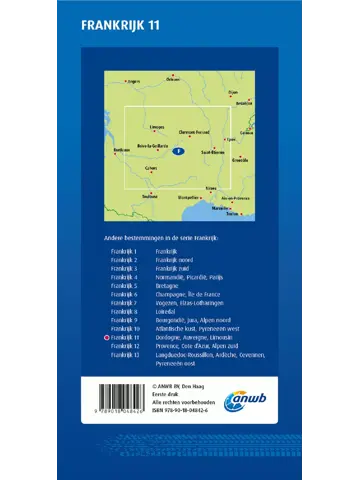 ANWB Wegenkaart Dordogne, Auvergne, Limousin