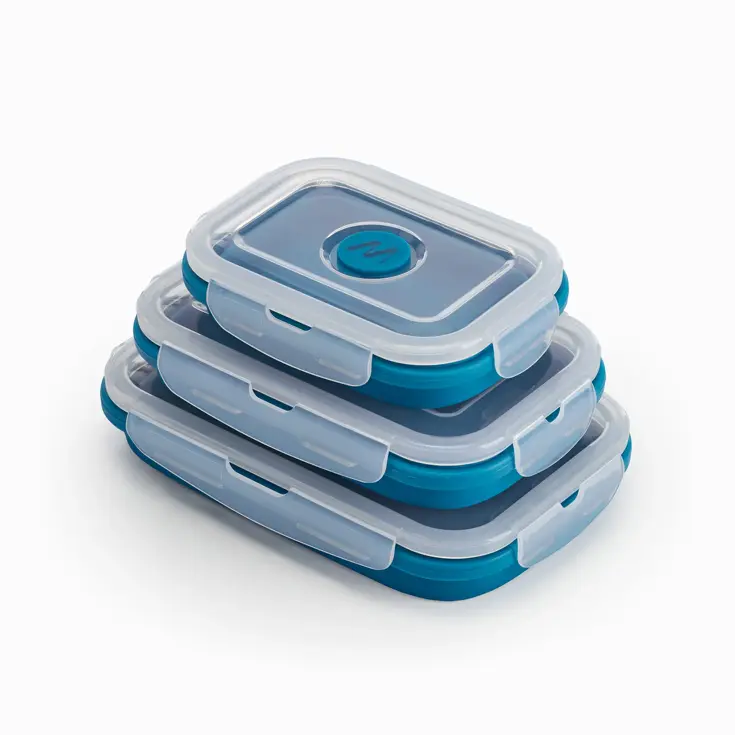 3-delige Opvouwbare Lunchboxset Silicone