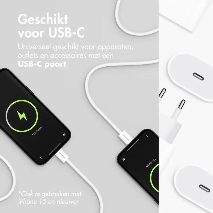 imoshion USB-C naar USB-C kabel 1 meter
