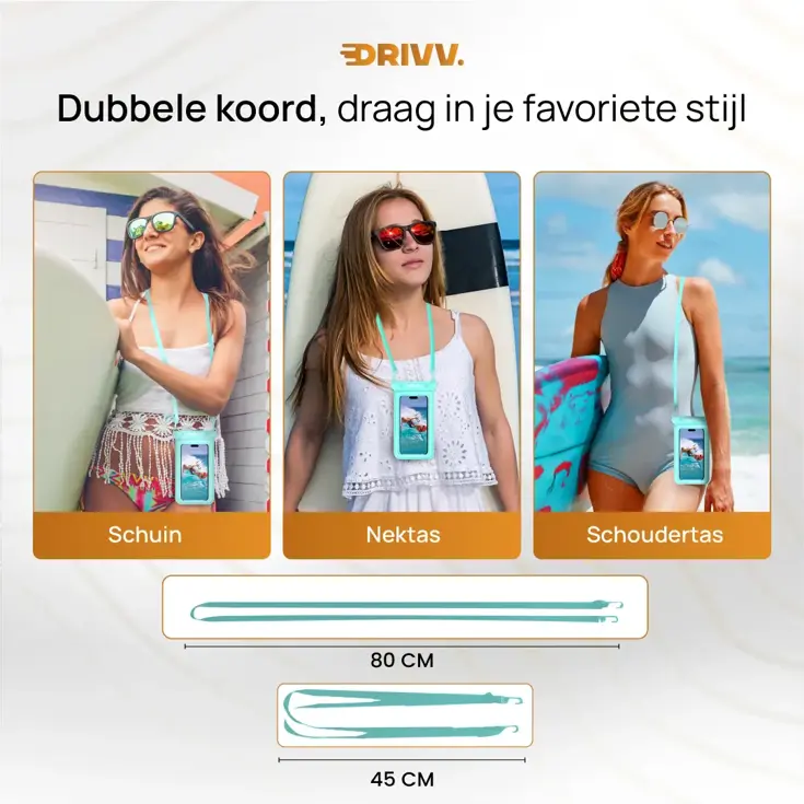Drivv. Waterdicht Telefoonhoesje - 6.8" Blauw