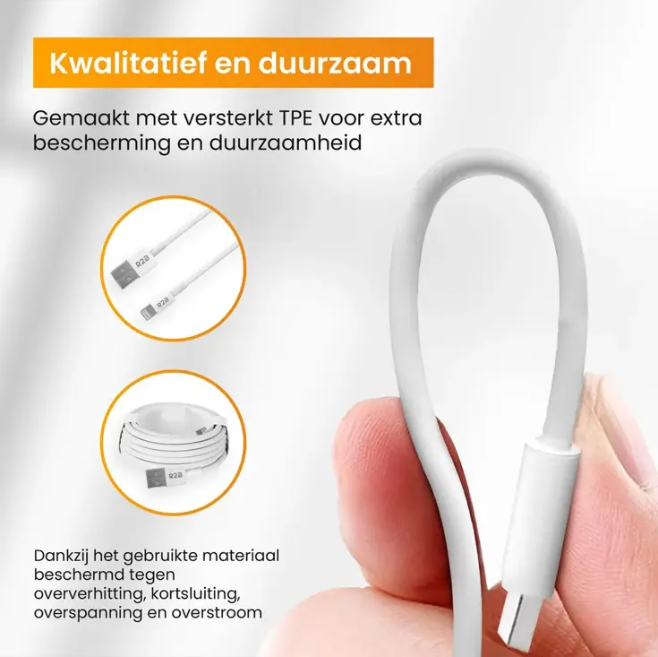 USB-A naar Lightning Kabel - 1 Meter