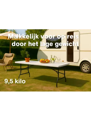 Campingtafel inklapbaar 180x70 cm - White