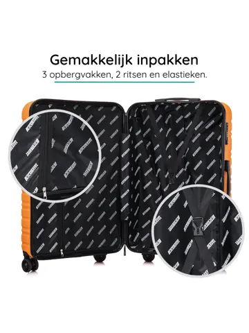 Reiskoffer L ABS 95L met TSA-slot en 360° wielen