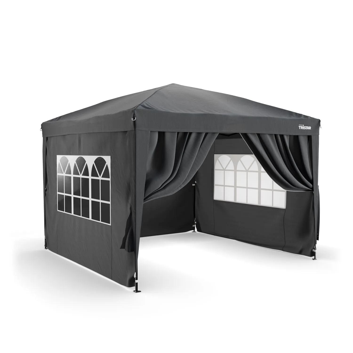Tristar  3x3 Partytent  easy-up  zijwanden  Donkergrijs