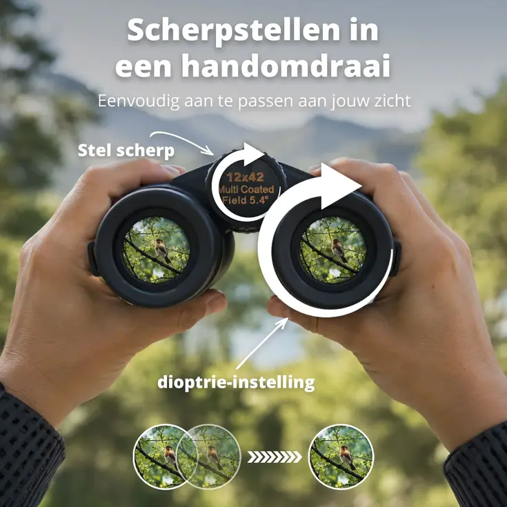 HD Verrekijker 12x42 - Zwart