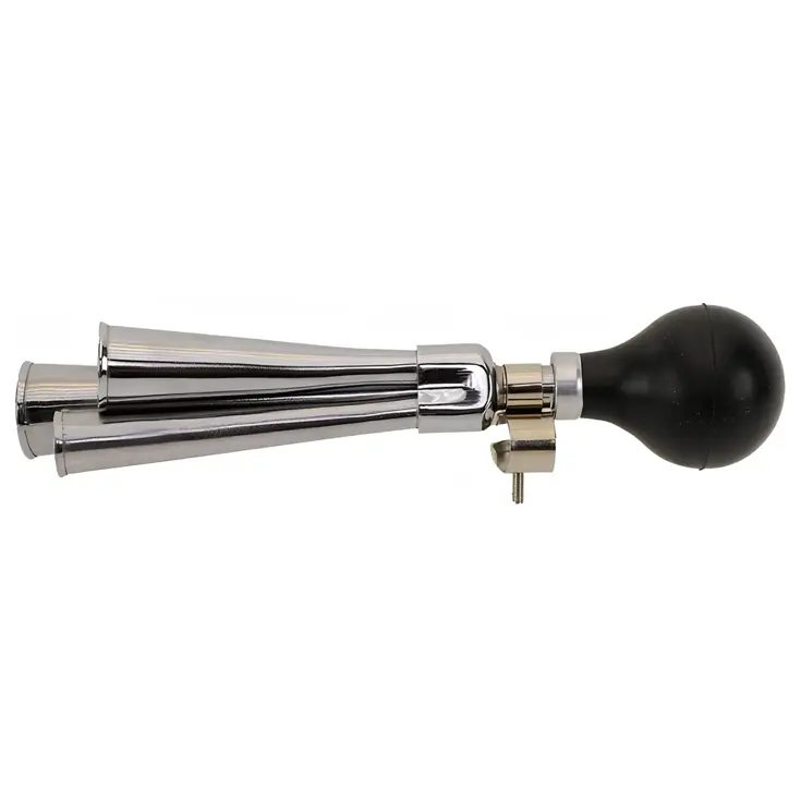 Fietstoeter chroom 3 tonig - zilver/zwart