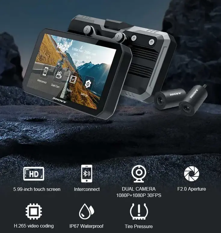 Innovv N1 Pro 2CH Wifi GPS Carplay monitor