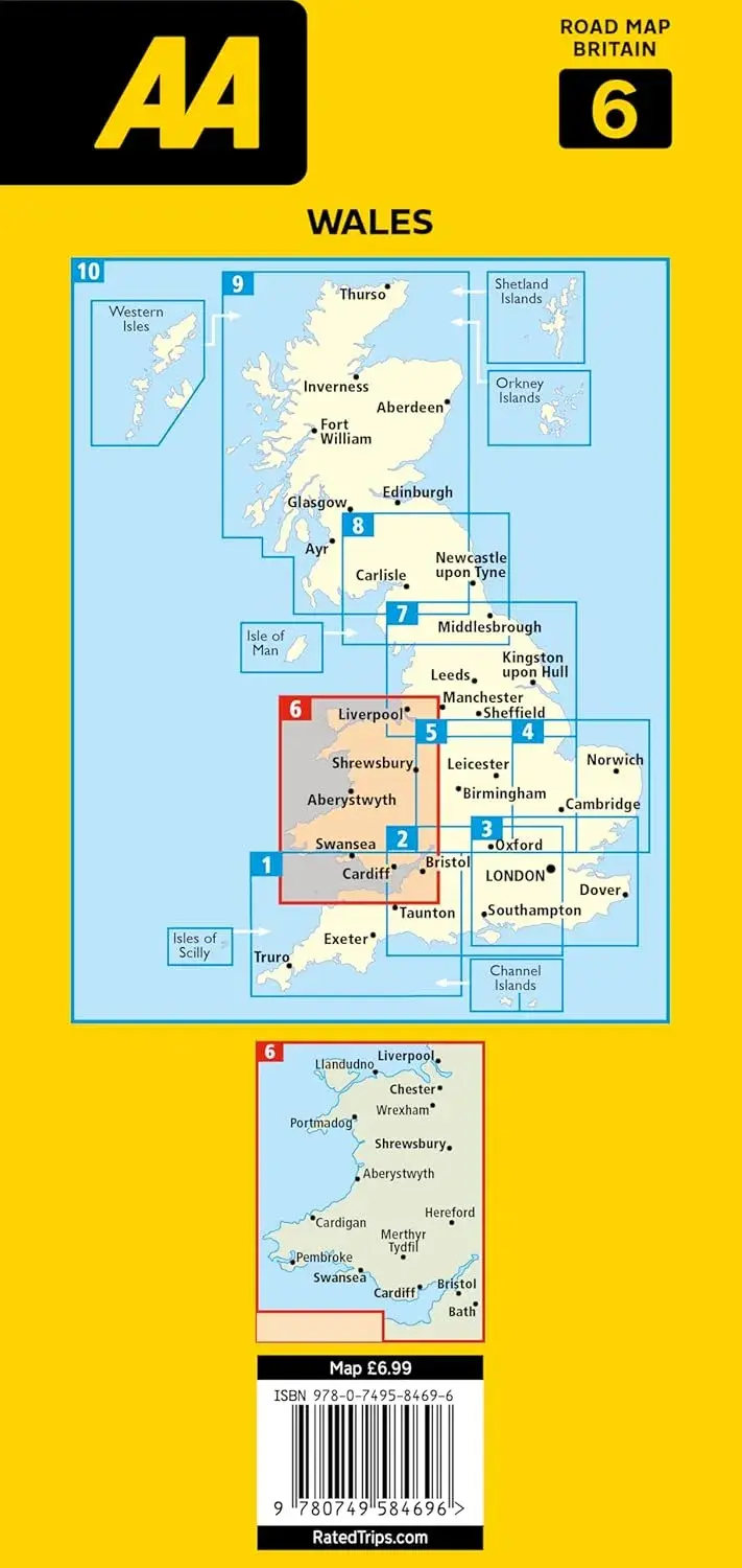 Wegenkaart 6 Wales