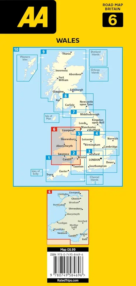 Wegenkaart 6 Wales