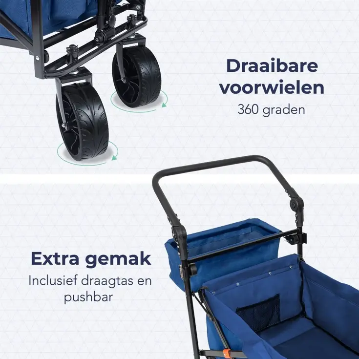 Bolderkar – Tot 120KG – 90L – Blauw