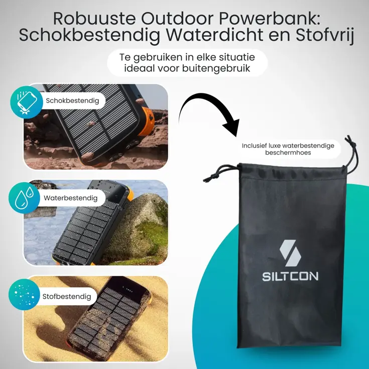 Solar Powerbank - 30.000mAh - 4 Panelen
