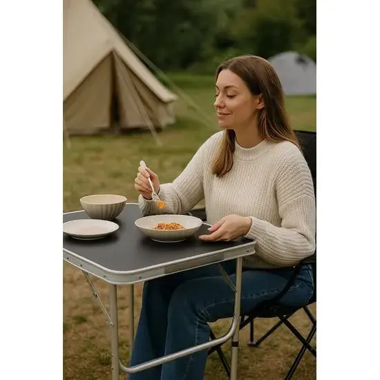 Inklapbare campingtafel - 70 x 60 x 30/60 cm