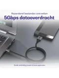 Flex USB-C naar Micro-B Kabel 1M Zwart