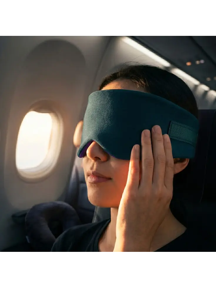 Slaapmasker Katoen - Oceaanblauw - PurelyGoods