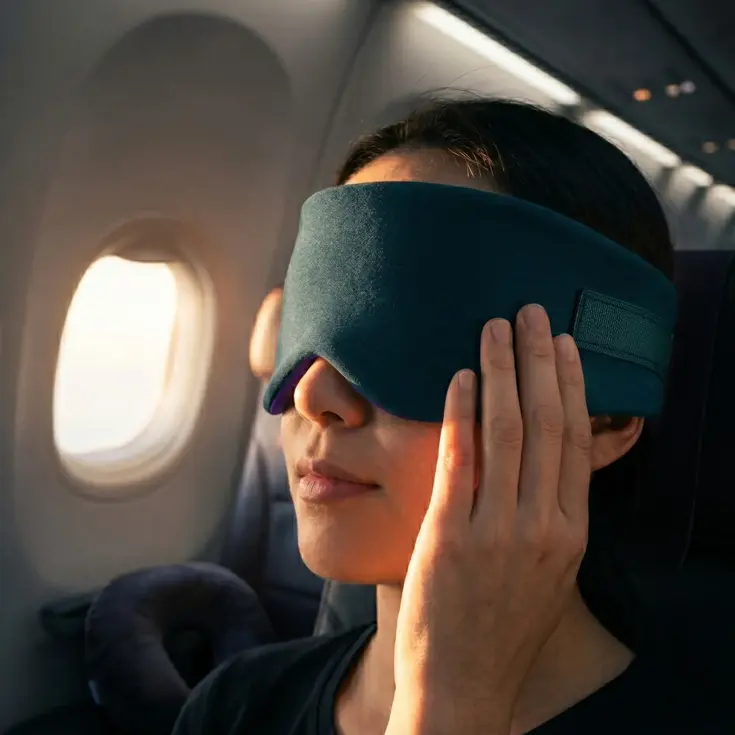 Katoenen Slaapmasker - Verduisterend - Oceaanblauw