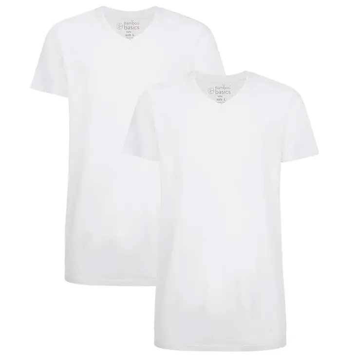Bamboo Basics - 2-Pack V-hals Shirts - Heren