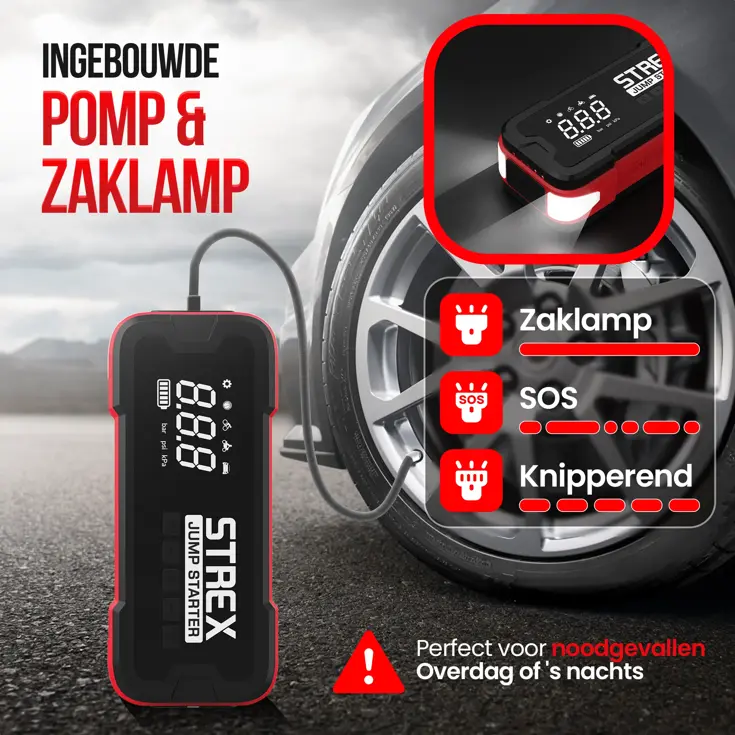 Jumpstarter voor Auto met Compressor