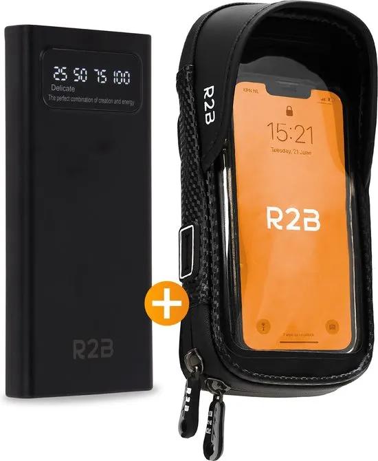 R2B  Telefoonhouder Fiets +Powerbank 10000 mAh  Zwart main product image