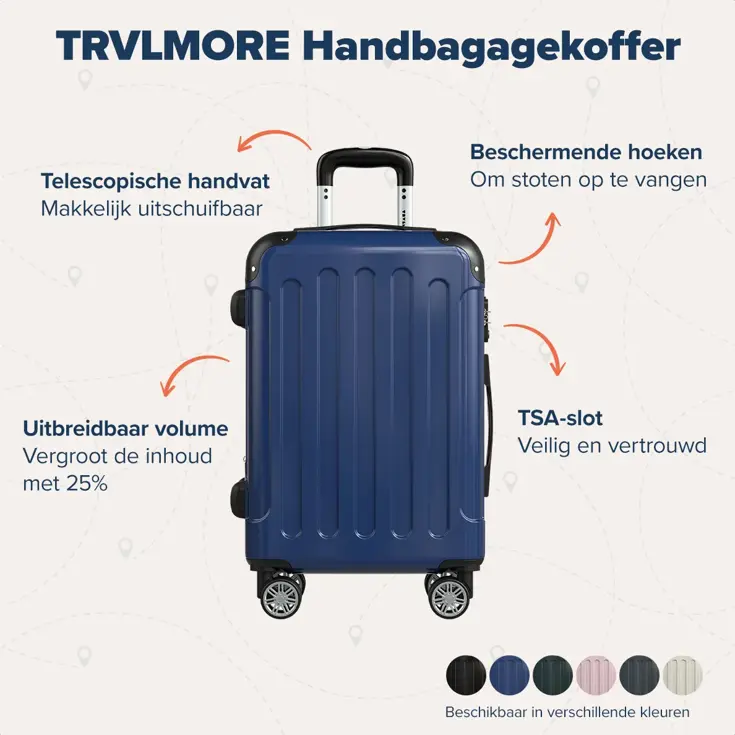 Handbagage Koffer – 45L – Donkerblauw