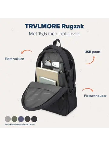TRVLMORE Rugtas - 28L - 15,6 Inch
