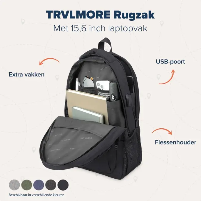 TRVLMORE Rugtas - 28L - 15,6 Inch