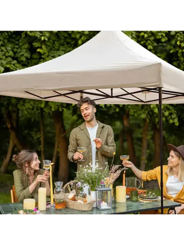 Partytent – 3x3 m – Easy-Up – Beige