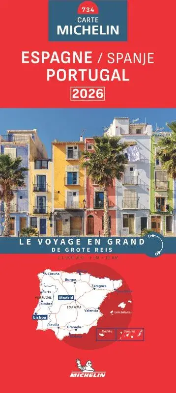 Michelin wegenkaart 734 Spanje/Portugal 2026 