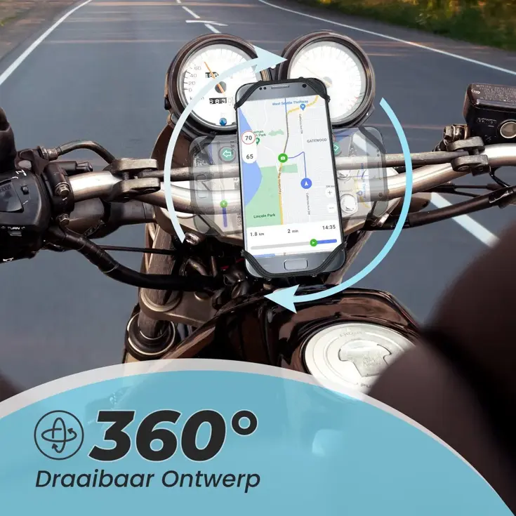 Telefoonhouder Fiets – Universeel & 360° Draaibaar