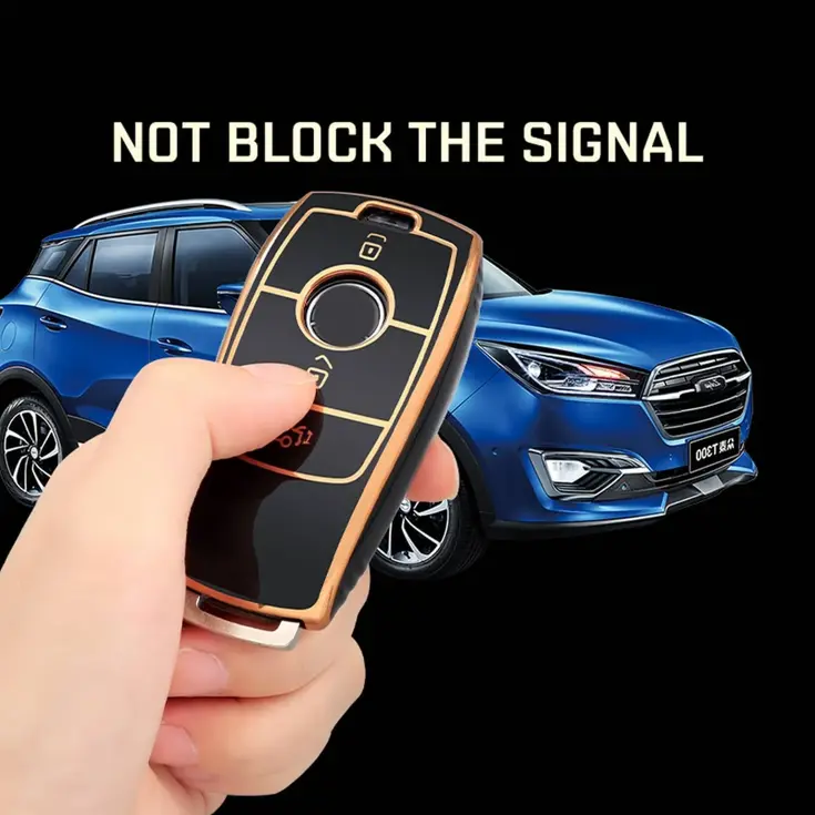 TPU Sleutelhoesje voor Mercedes goud B3