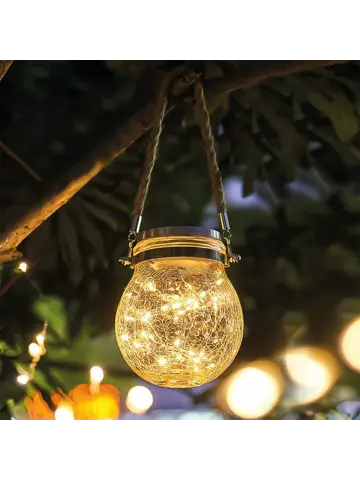 RexTech Solar hanglamp Betsy - Glazen bol