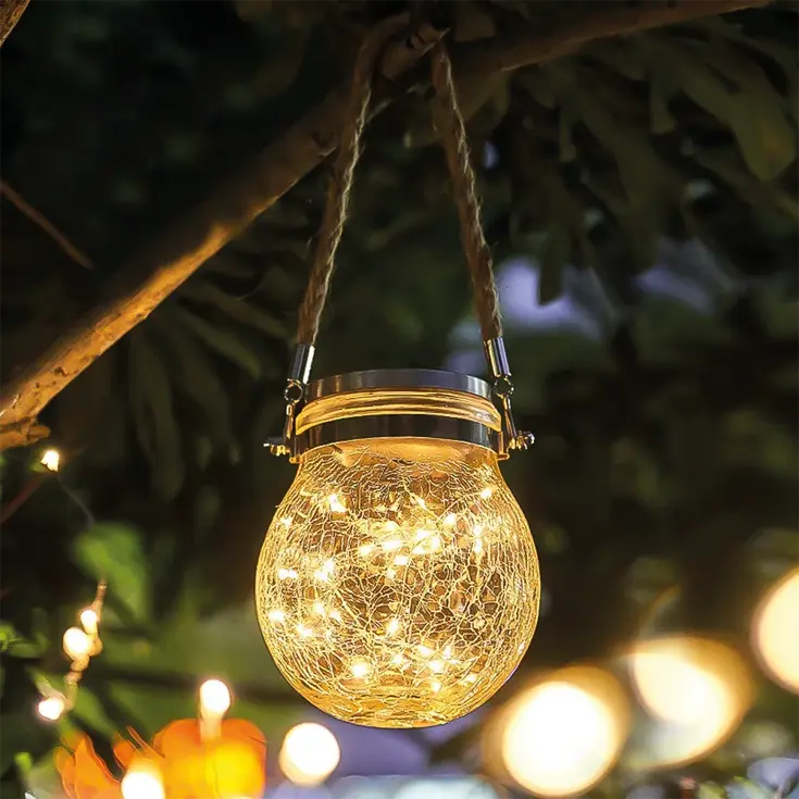 RexTech Solar hanglamp Betsy - Glazen bol