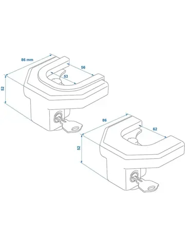 Koppelingsslot - 4,8 t/m 6,1 cm Breed - Geel