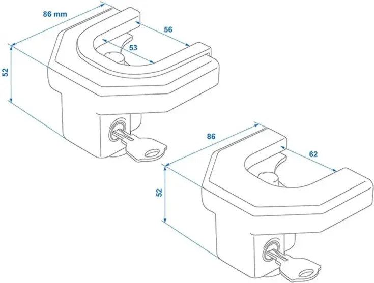 Koppelingsslot - 4,8 t/m 6,1 cm Breed - Geel
