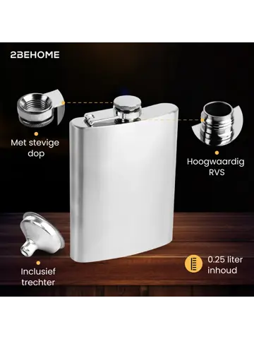 Heupfles met opbergdoos en shotglazen