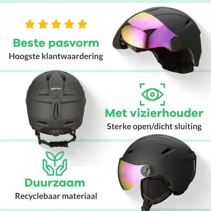 GO-OFF SPEED skihelm - matzwart maat M