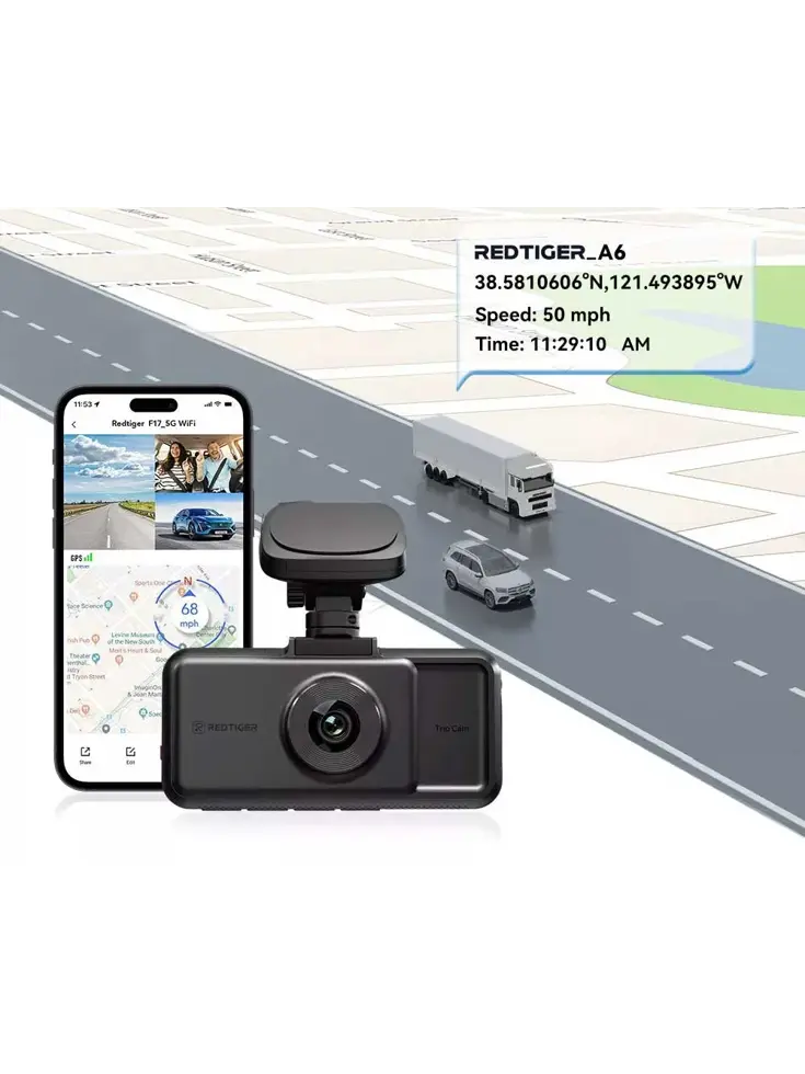 A6 3CH 2K Touch Wifi GPS 64gb dashcam