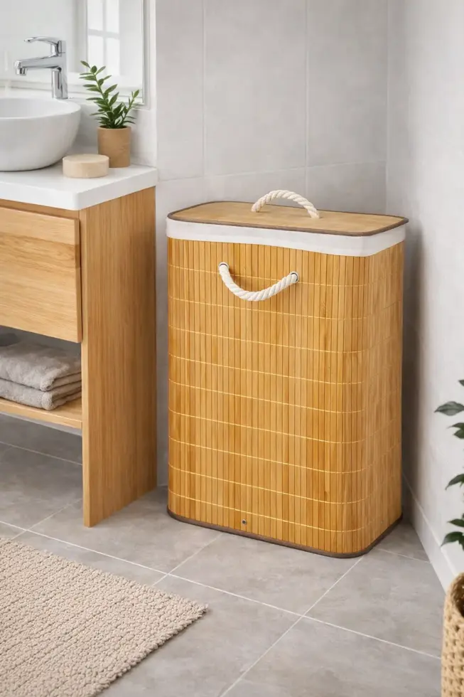 Wasmand Bamboe Opvouwbaar 60L