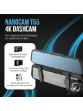 T55 4K 2CH Full Mirror Wifi GPS 32gb dashcam