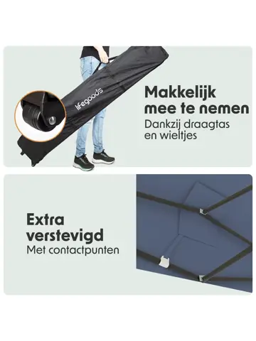 Partytent met Zijwanden – 3x4.5 m – Donkerblauw