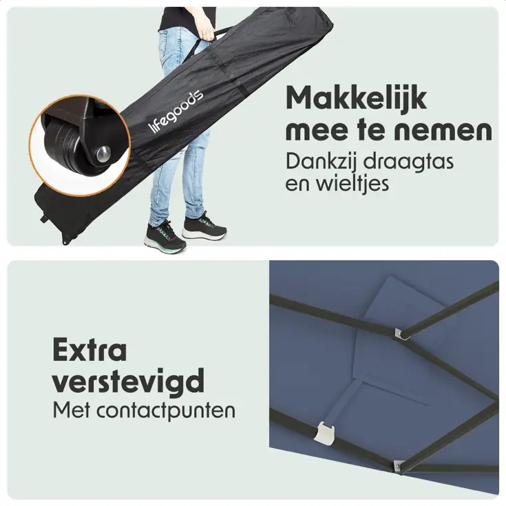 Partytent met Zijwanden – 3x4.5 m – Donkerblauw