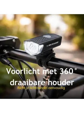 Dunlop Fietslamp Set Oplaadbaar -